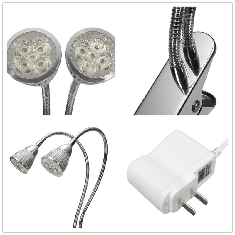 10w Dual Head Full Spectrum Led Grow Light Clip Kit För Inomhusväxt Hydroponics Us Plug 110-240v