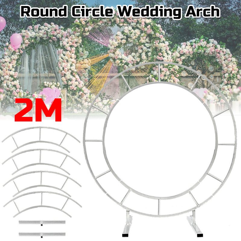1.2m/1.5m/2m Circle Arch Framework Metal Rund Bröllopsfest Romantisk Bakgrund
