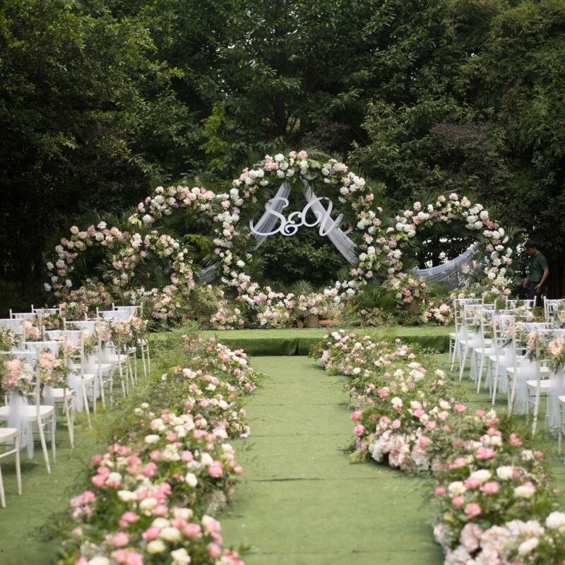 1.2m/1.5m/2m Circle Arch Framework Metal Rund Bröllopsfest Romantisk Bakgrund