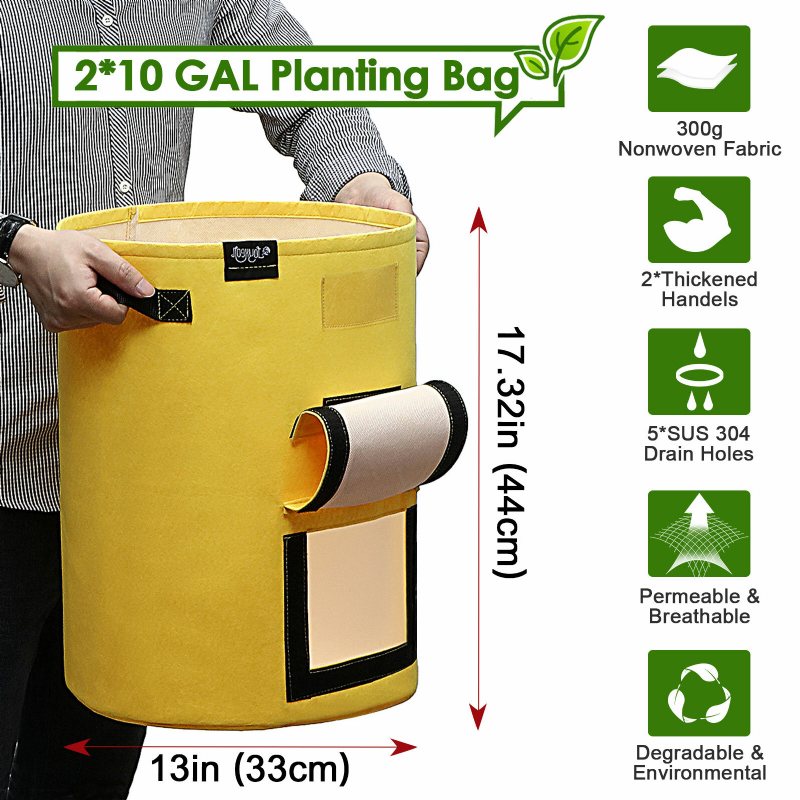 2 St Diy Trädgårdspotatisodlingsplanterare Plantering Grönsaksbehållare Påse Kruka