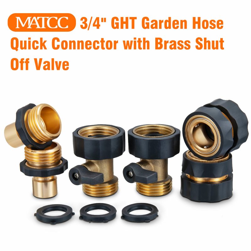 3/4' Trädgårdsslang Snabbkoppling Vattenslang Passar Mässing Hona Hane Connector Set