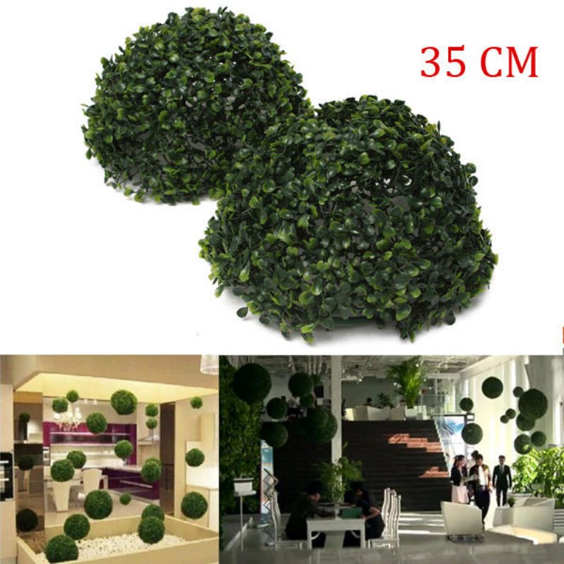 35 cm Plast Konstgjord Topiary Gräs Boll Bladeffekt Bröllop Trädgårdsarbete Hängande Dekoration