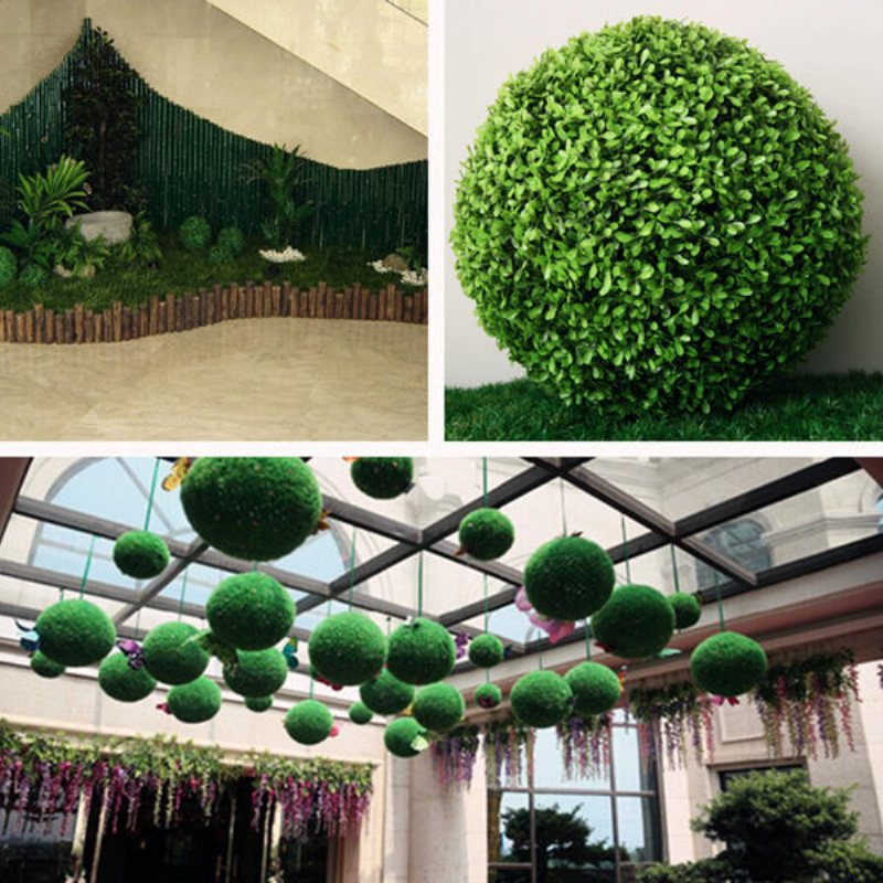 35 cm Plast Konstgjord Topiary Gräs Boll Bladeffekt Bröllop Trädgårdsarbete Hängande Dekoration