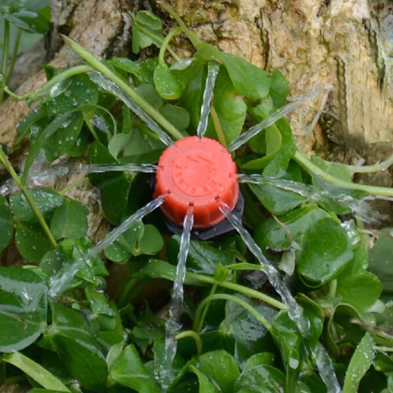 50 St 8 Uttag Red Drip Justerbar Flow Dripper Micro Sprinklers