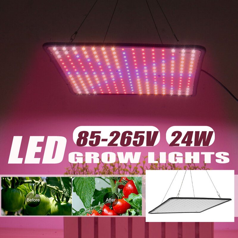 Ac85-265v 225led 24w Grow Light Full Spectrum Led Plant Veg Bloom Lampa Inomhus