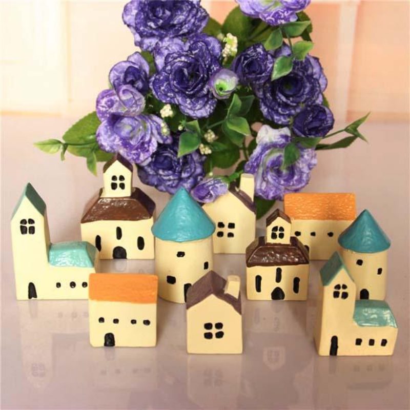 Diy Eco Flaskdekorationer Resin House Castle Garden Micro Landscape