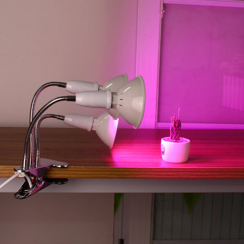 E27 Glödlampsadapter Med Tre Huvuden Lamphållare Sockelklämma Med Strömbrytare För Grow Plant Glödlampa
