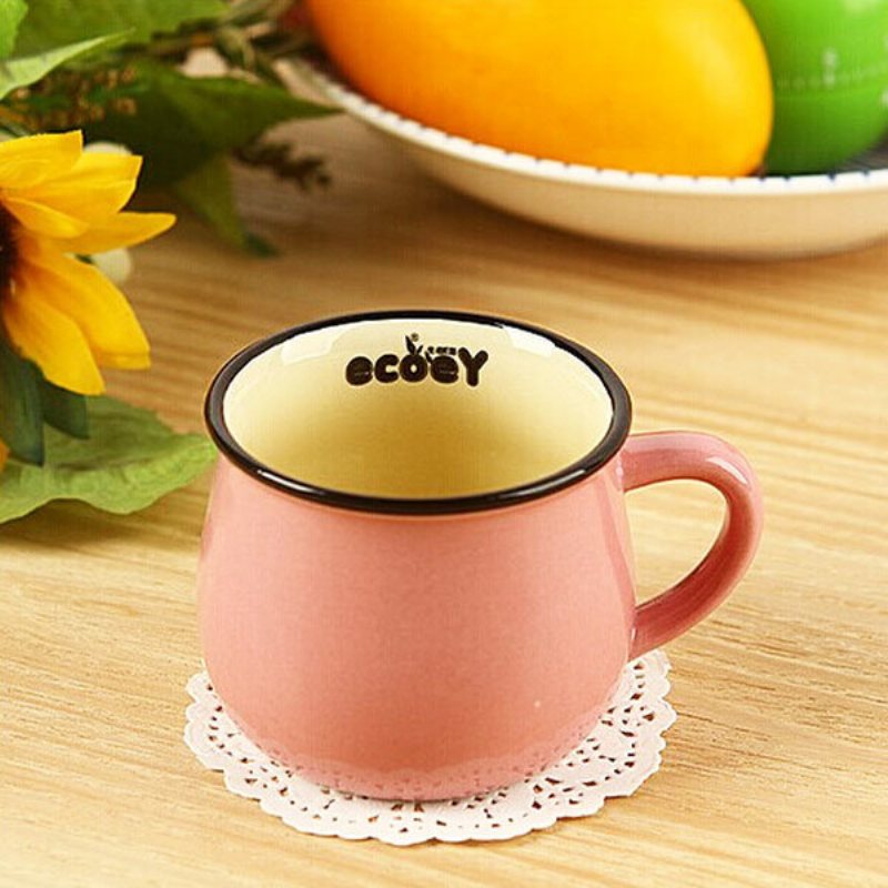 Keramik Diy Mini Kaffekopp Krukväxt Office Desktop Växtdekor