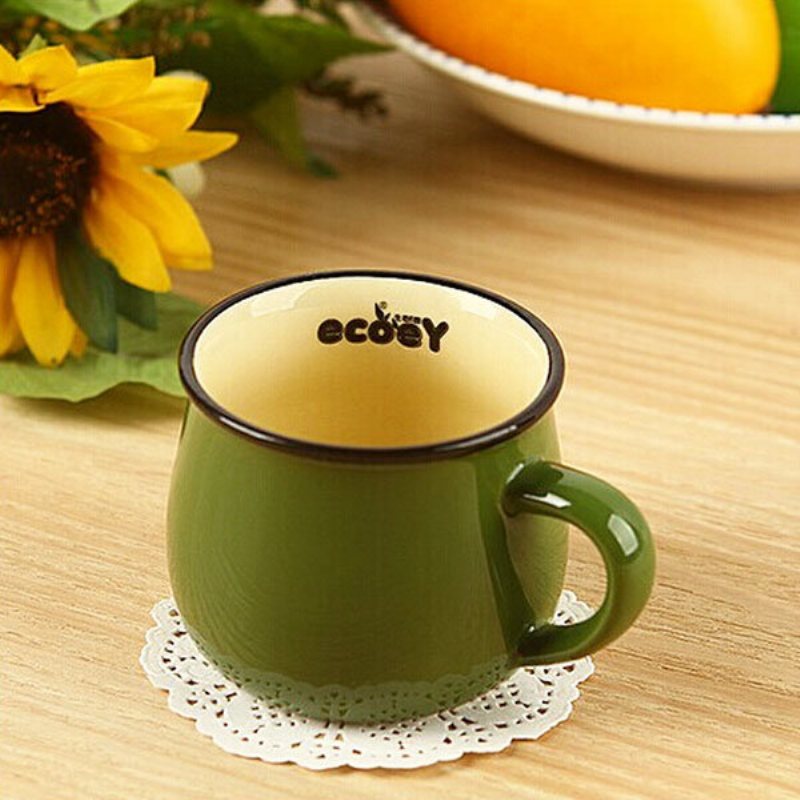 Keramik Diy Mini Kaffekopp Krukväxt Office Desktop Växtdekor