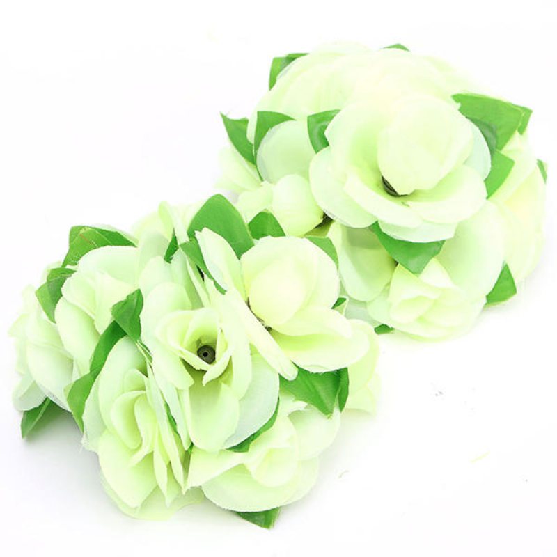 Konstgjord Bröllopssilke Ros Blomma Boll Med Blad Party Heminredning