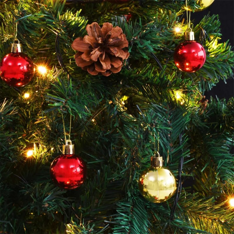 Konstgjord Julgran Xmas Tall Med 200 Lysdioder Enkel Montering Premium Gran Med Metallstativ Och 910 Grenar För Hemmakontorfestsemester Utomhusdekoration Inomhus