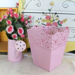 Lantlig Stil Ihålig Fyrkantig Järnplåt Blomkruka Hemträdgårdsdekoration