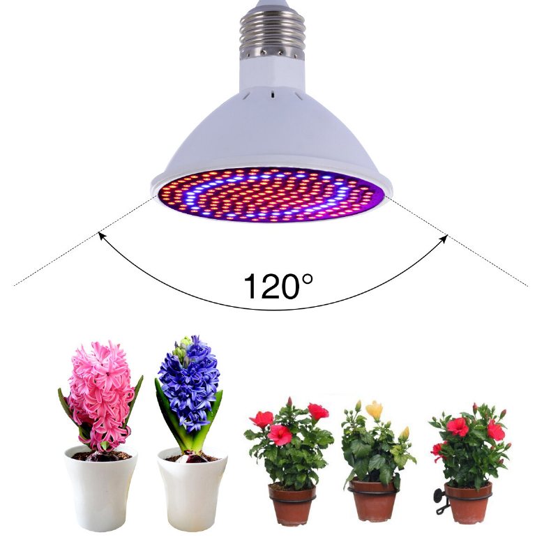 Led Grow Light Bulb 20w Plant Med 200 Leds E27 Bas Glödlampor För Inomhusväxter Grönsaker Växthus Och Hydroponiska