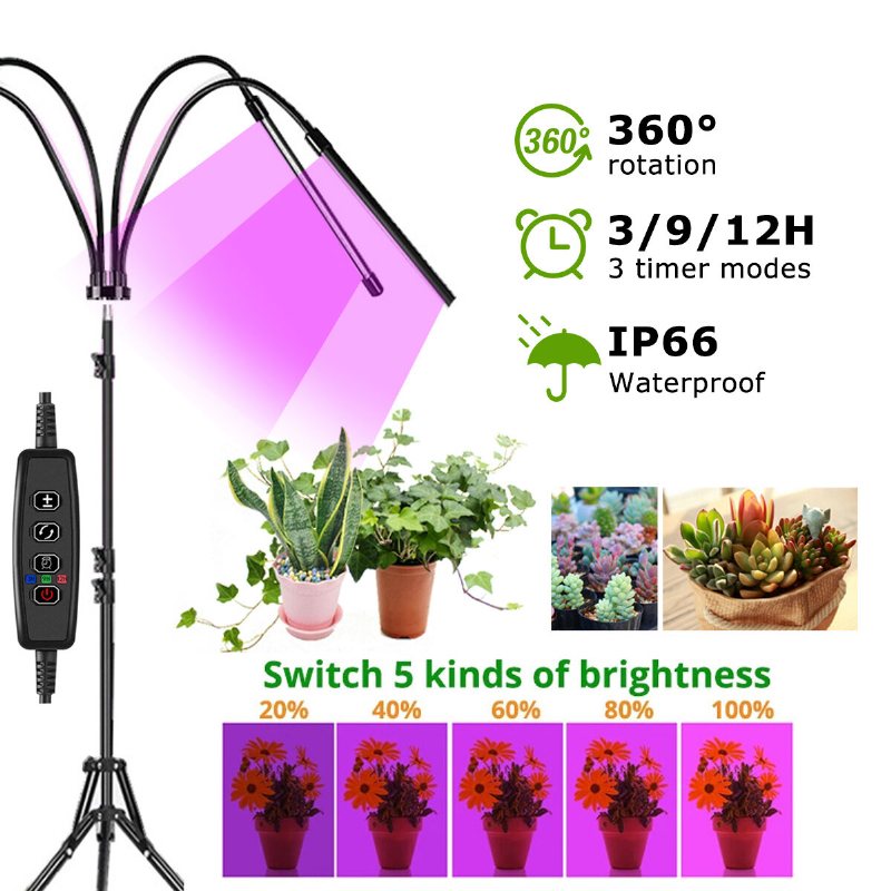 Led Grow Light Stativ Växtodlingslampa Med För Inomhusväxter