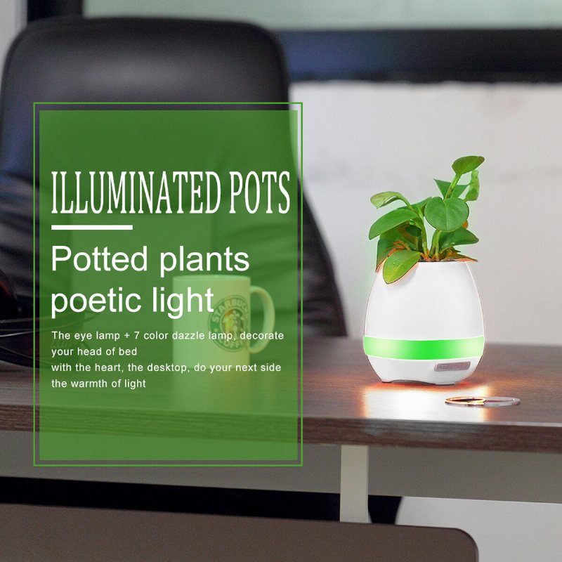 Musik Blomkruka Smart Touch Plant Play Sjufärgslampa Piano Led-lampa Ljus Bluetooth