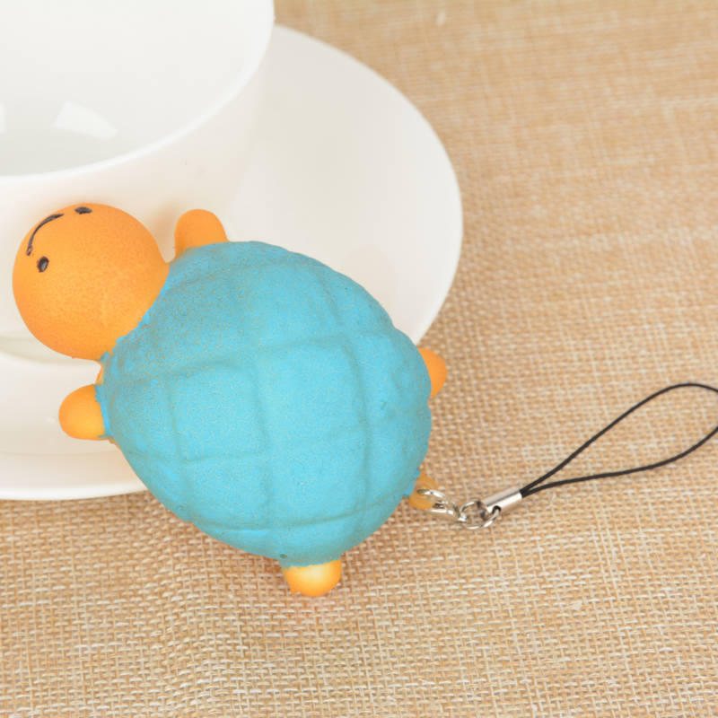1 Stk 10x13cm Slumpmässig Kawaii-sköldpaddaform Squishy Toy Mobiltelefonkedja