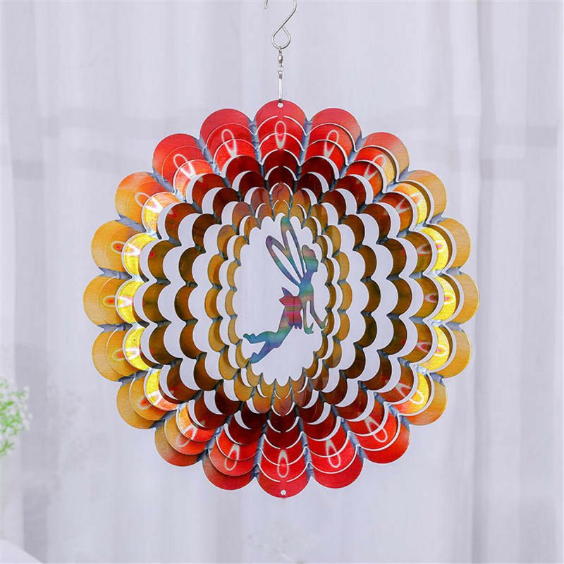 12'' 3d Fairy Garden Wind Spinner Sun Catcher Cyclone Yard Utomhusdekorationer