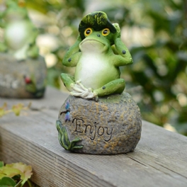 1st Peace Hope Njut Av Grodor Fairy Garden Statyer Konstfigurer Uteplats Prydnad