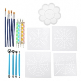 20 St/set Akrylstick Mandala Målningsverktyg Stencilsnideri Keramik Diamantmålningsverktyg