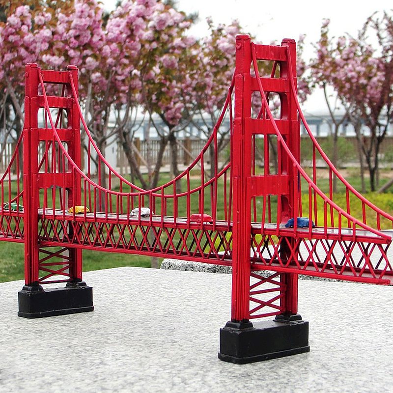 Antik Klassisk Golden Gate Bridge I San Francisco Modell Retro Vintage