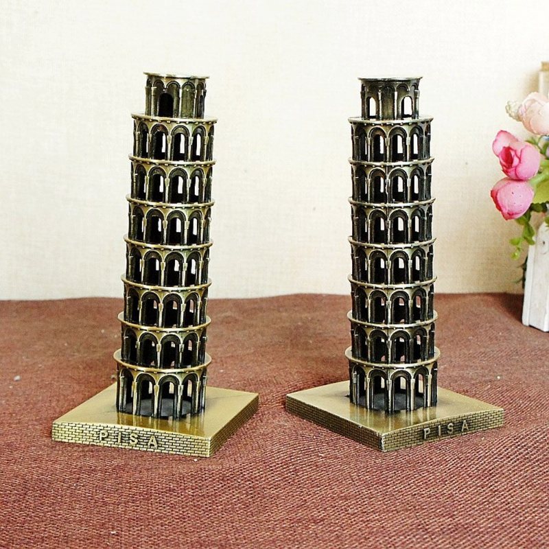 Det Lutande Tornet I Pisa Italien Souvenir Metall Modell