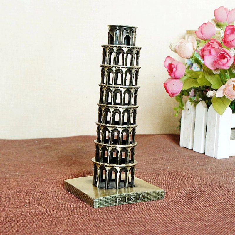Det Lutande Tornet I Pisa Italien Souvenir Metall Modell