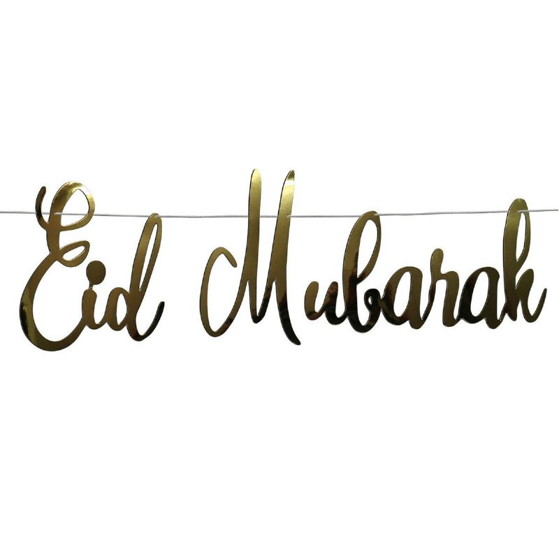 Eid Mubarak Ramadan Kareem Islam Vimpel Bunting Hem Party Banner Dekorationer