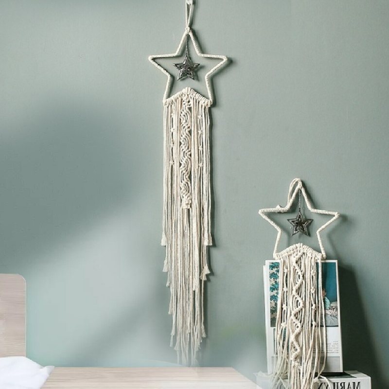 Handvävt Tofshänge Girl Baby Room Vägghängande Dekoration Bohemia Style För Heminredningstillbehör