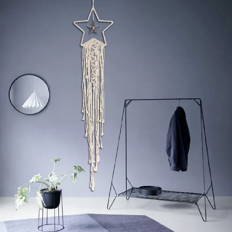 Handvävt Tofshänge Girl Baby Room Vägghängande Dekoration Bohemia Style För Heminredningstillbehör