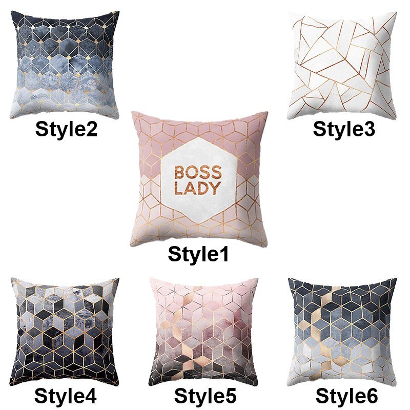 Kuddfodral Geometri Print Mysiga Snäckskal För Bäddsoffa