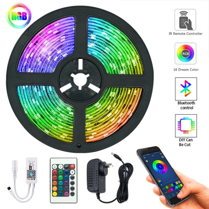 Led-ljusremsor Bluetooth Wifi-kontroller Flexibel Rgb