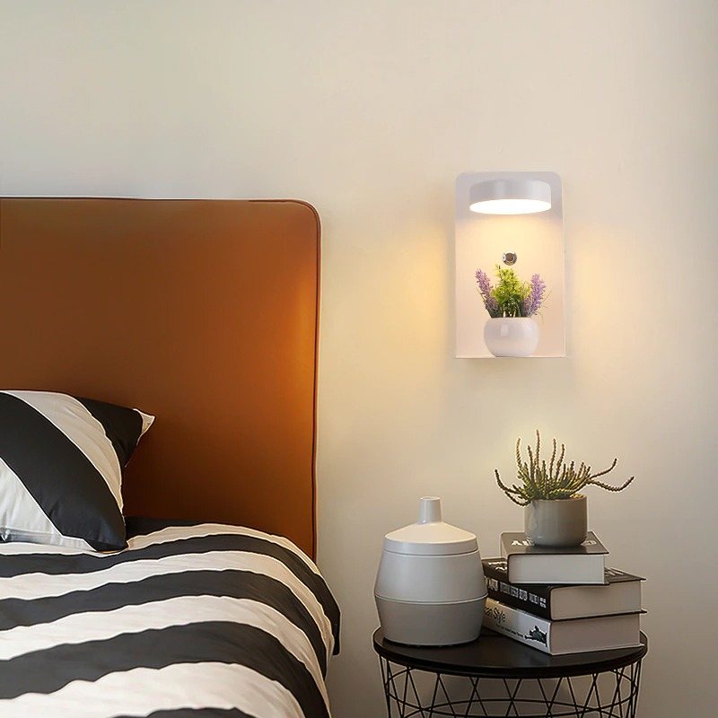 Led-vägglampor Med Strömbrytare Och Usb-gränssnitt