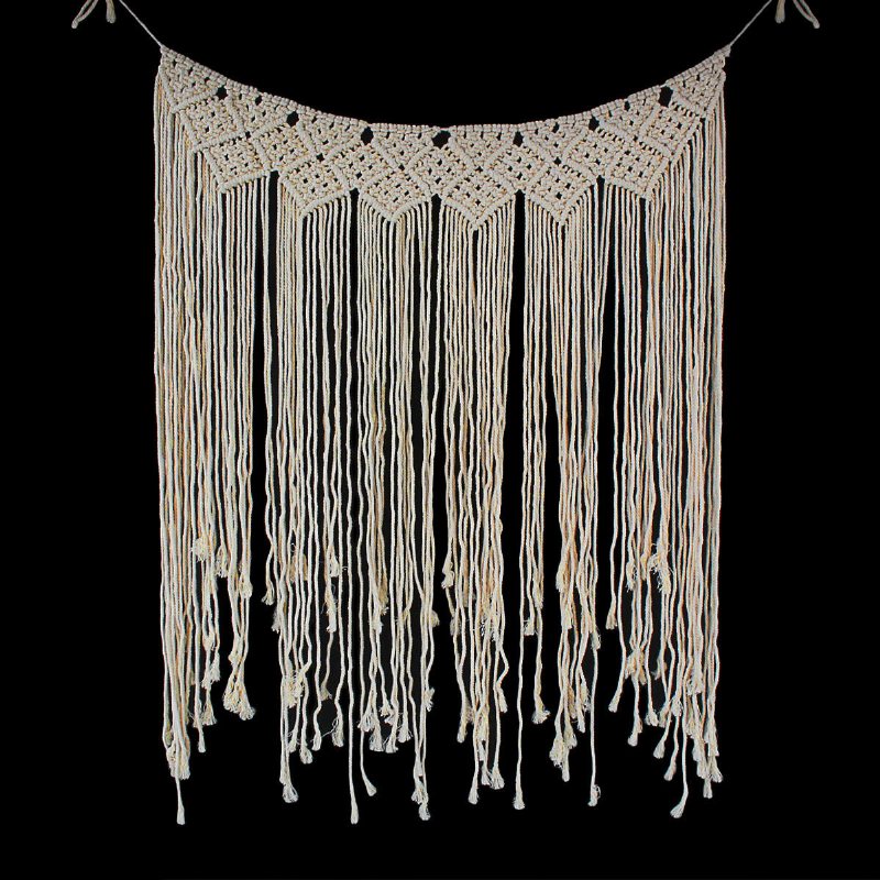 Macrame Bakgrund Gardiner Hängande Bo Ho Bröllopshängare Bomullsväggkonst Heminredning