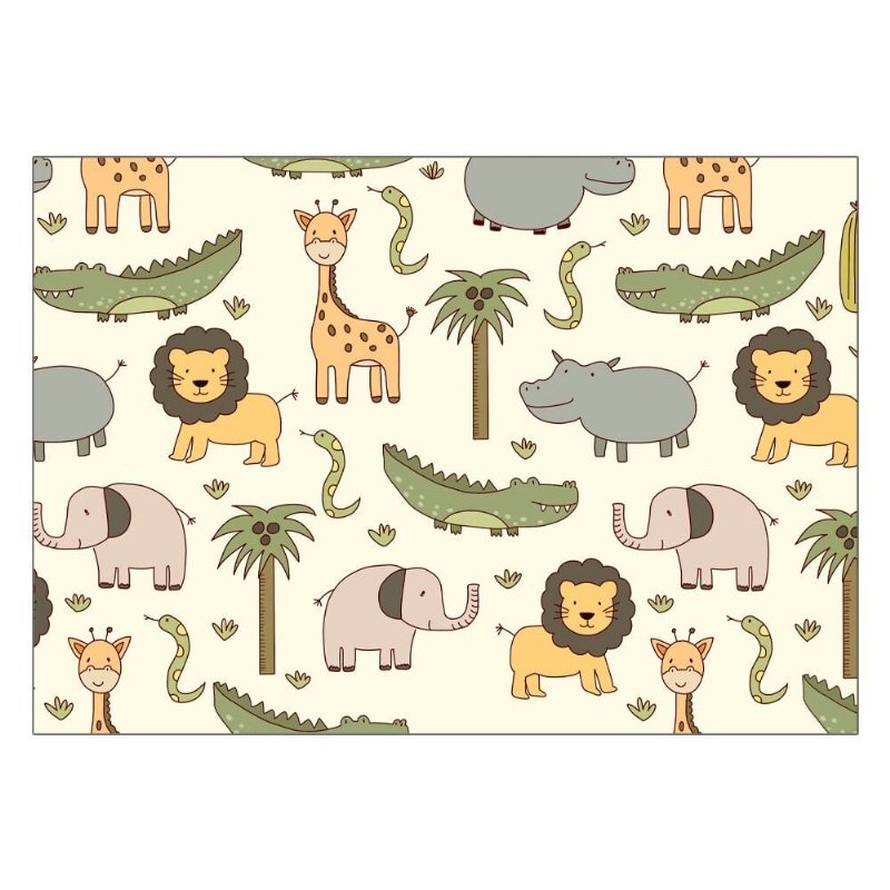 Matta Flanell Animal Puzzle Hög Kvalitet