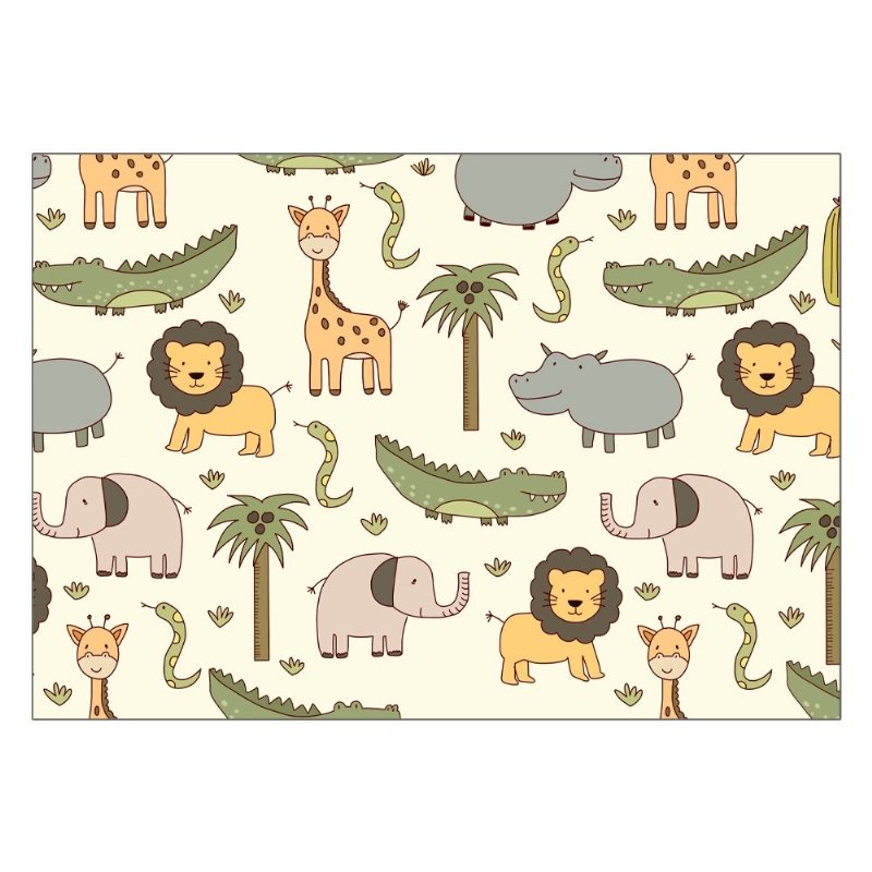 Matta Flanell Animal Puzzle Hög Kvalitet
