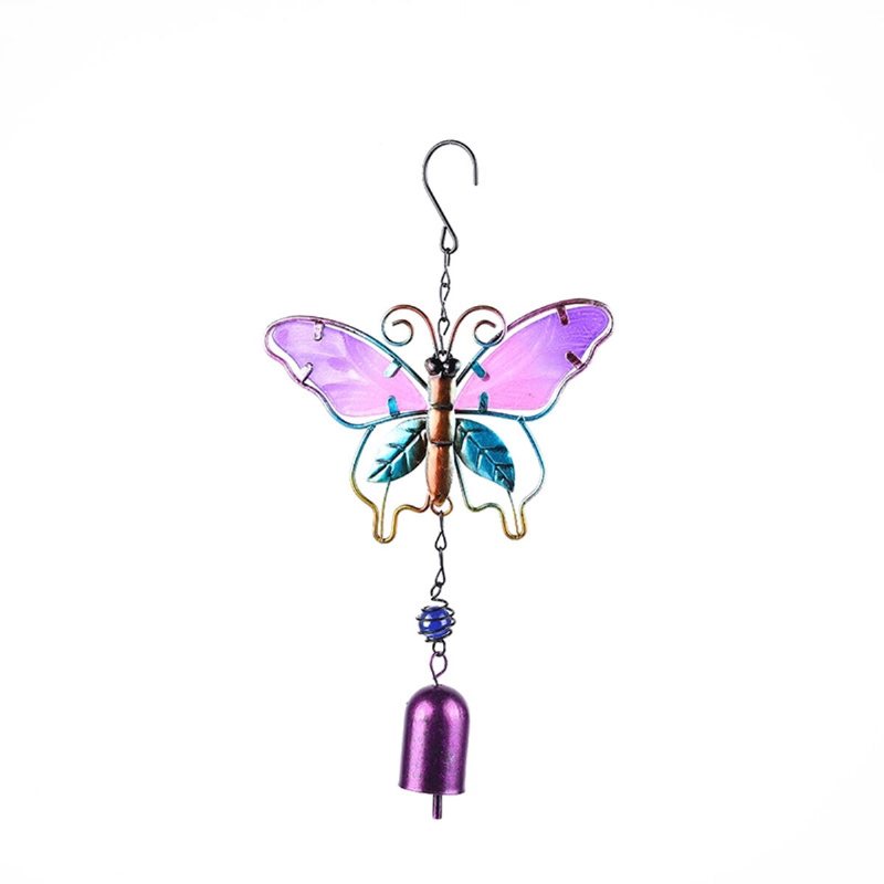 Metal Butterfly Wind Chime Glas Målade Prydnader Chimes Hängen