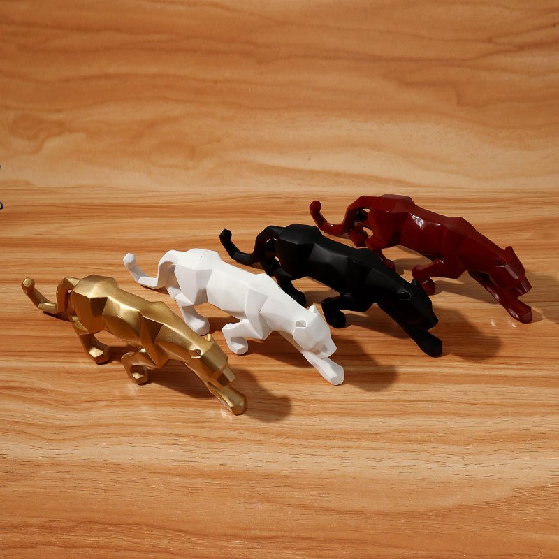Modern Abstrakt Konst Leopard Harts Geometrisk Modell Presentrum Dekorationer
