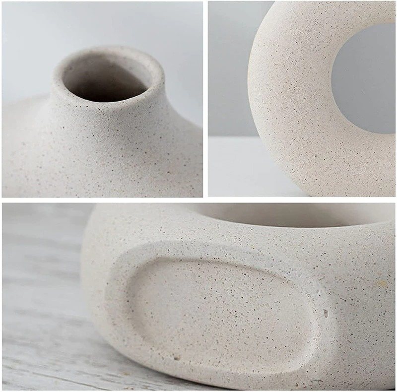 Nordic Circular Vase Hollow Keramisk Blomkruka