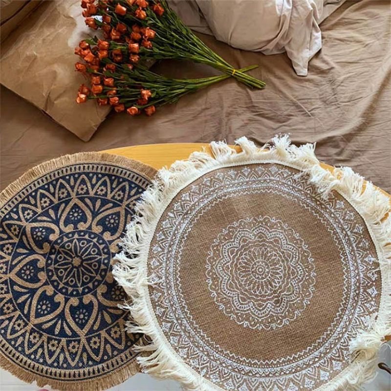 Rund Broderi/spetsbord Bordsunderlägg Nordic Style Halkfri