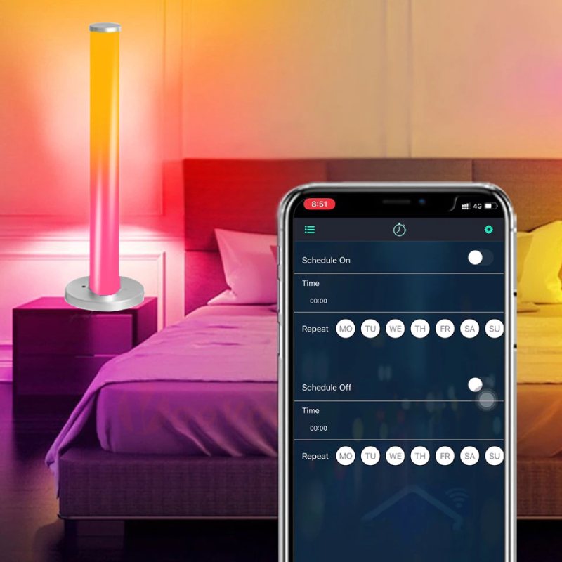 Smart Led-ljus Rgb Med Fjärrkontroll Och Ljudaktivering