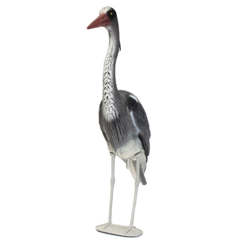 Stor Plast Resin Decoy Heron Trädgårdsdekorationer Fågelskrämmare Fiskdamm Koi-dekorationer