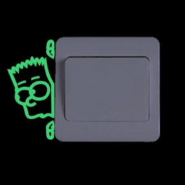Tecknade Klistermärken Glow In The Dark Väggljusbrytare Dekor Fluorescerande