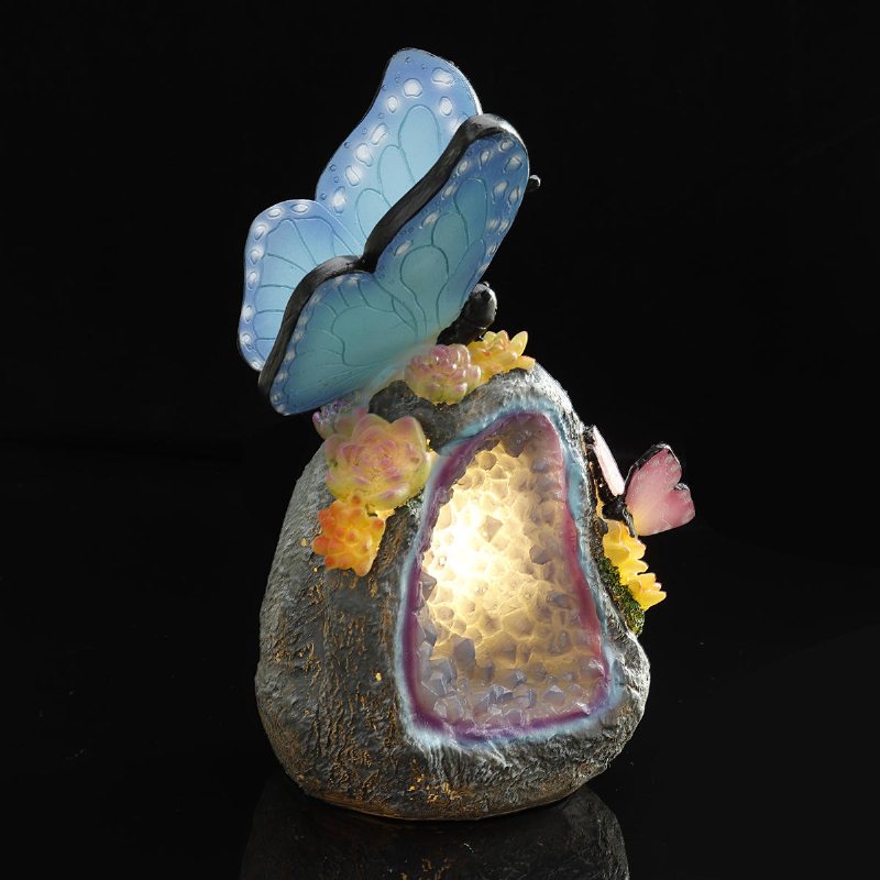 Utomhus Trädgård Solar Animal Butterfly Led Nattljus Yard Figurine Lampor Pathway Dekorationer