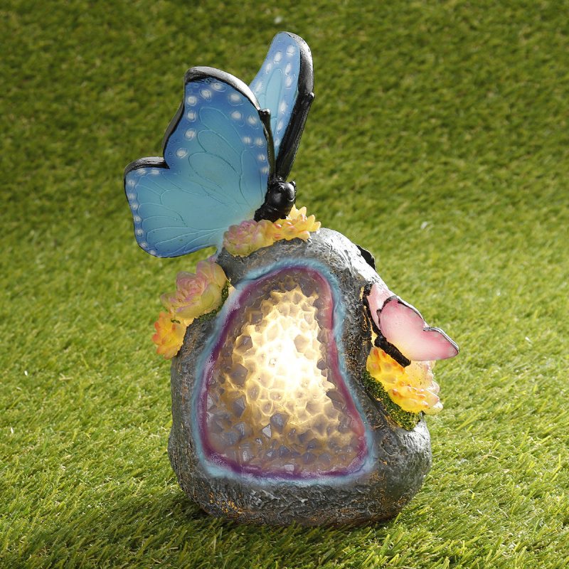 Utomhus Trädgård Solar Animal Butterfly Led Nattljus Yard Figurine Lampor Pathway Dekorationer
