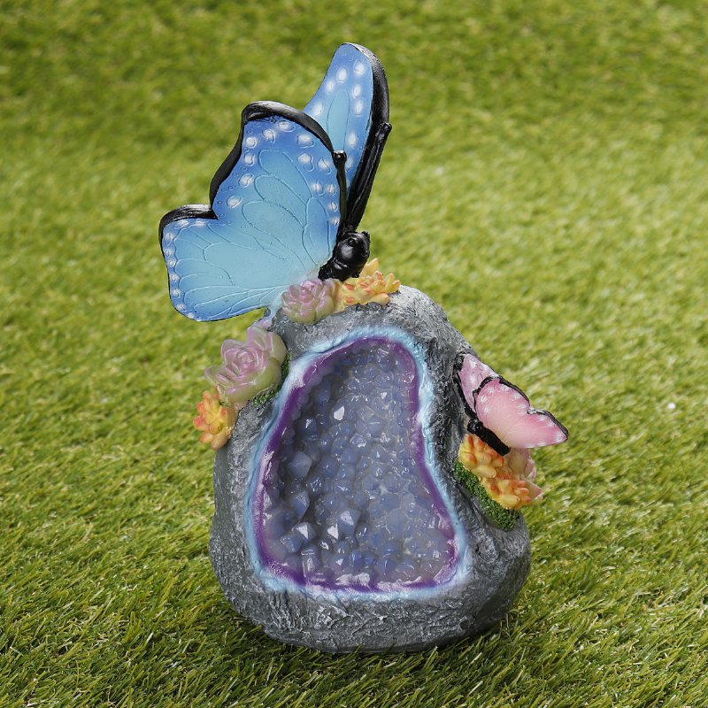Utomhus Trädgård Solar Animal Butterfly Led Nattljus Yard Figurine Lampor Pathway Dekorationer