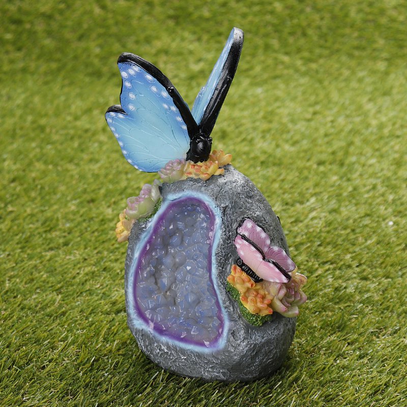 Utomhus Trädgård Solar Animal Butterfly Led Nattljus Yard Figurine Lampor Pathway Dekorationer