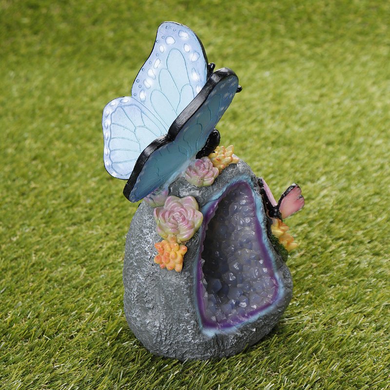 Utomhus Trädgård Solar Animal Butterfly Led Nattljus Yard Figurine Lampor Pathway Dekorationer