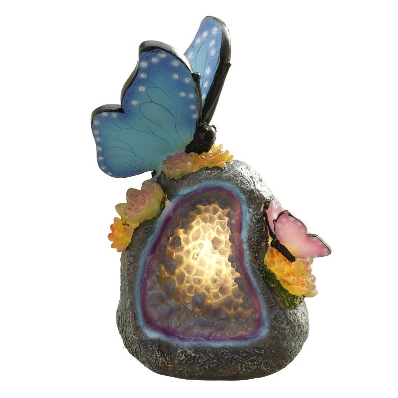Utomhus Trädgård Solar Animal Butterfly Led Nattljus Yard Figurine Lampor Pathway Dekorationer