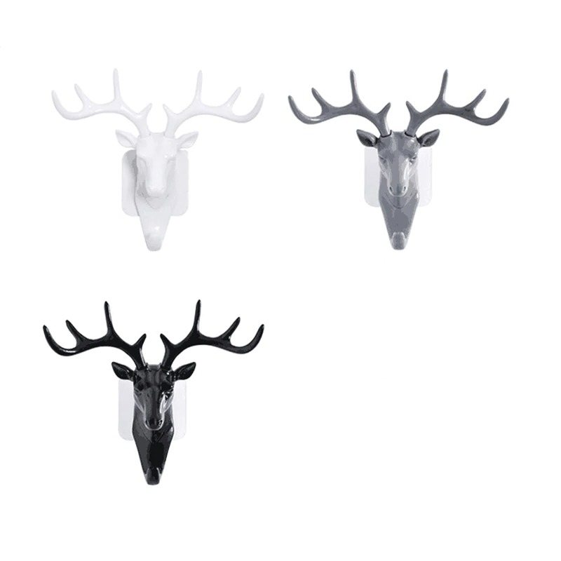 Vägghängande Krok Vintage Deer Head Keys Paraply Jacka Scarf Hanger