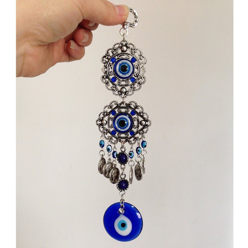 Vägghängande Turkiskt Grekiskt Blått Glas Onda Ögat Lucky Eye Charm
